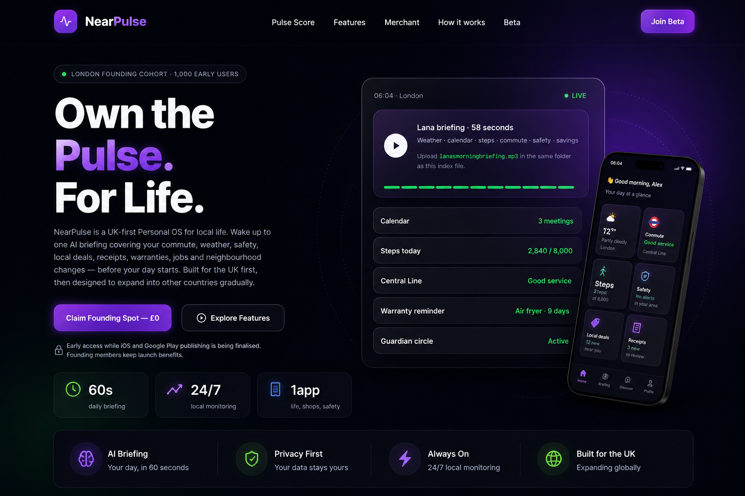 NearPulse local life AI personal OS product preview